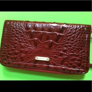 Brahmin Croc Leather Zip Clutch Wallet - EUC
